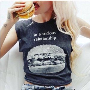 NWT Wildfox Heart eyes chad tank crop top